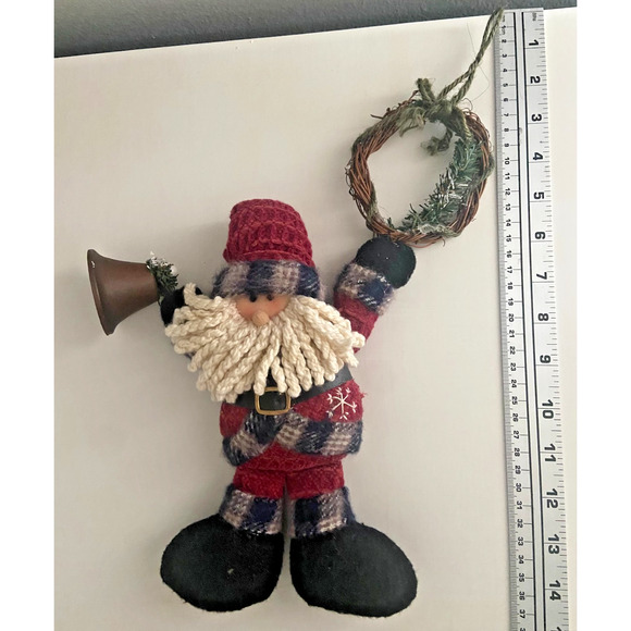 Rustic Plush Santa Christmas Collectible Ornaments, Set of 2, 10.5" to 14"H - Picture 12 of 13